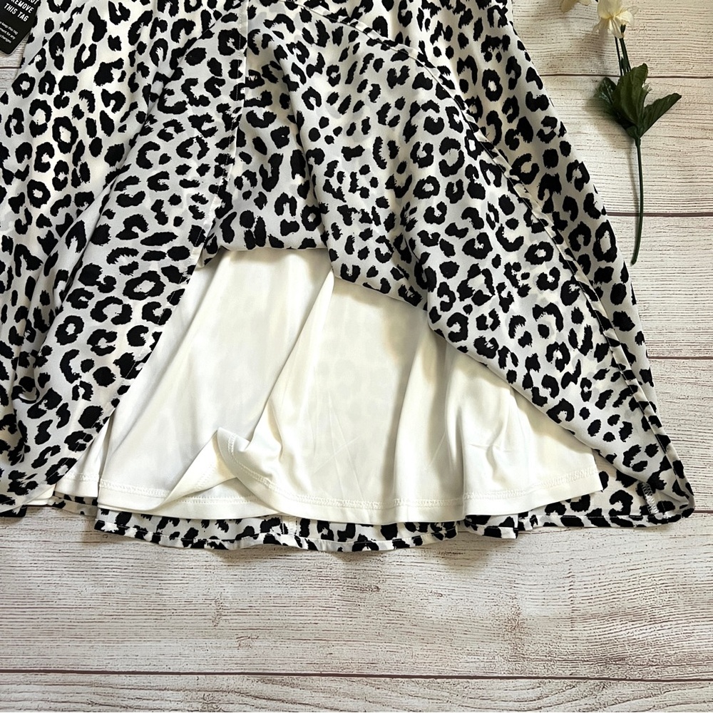 Express V-Neck Animal Print Mini Dress - Picture 6 of 16